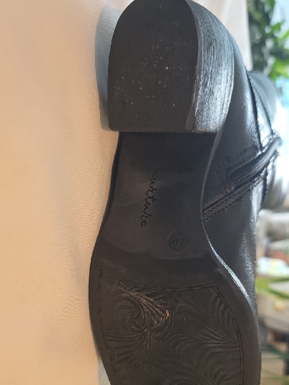 Nurture Black Leather Mid Calf Heeled Boots with Buckle Straps Size 8 - Picture 6 of 13